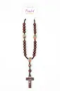 Wooden Rosary Necklace – Brown – Handmade & Blessed Style