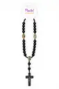 Wooden Rosary Necklace – Black – Handmade & Blessed Style