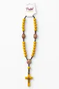 Wooden Rosary Necklace – Golden Yellow – Handmade & Blessed Style